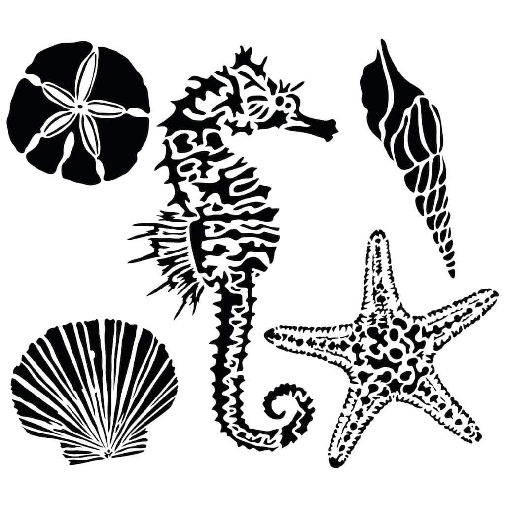 TCW Mini Sea Creatures stencil